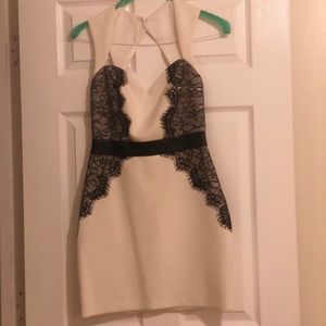 Gorgeous Guess Lace & Leather Dress